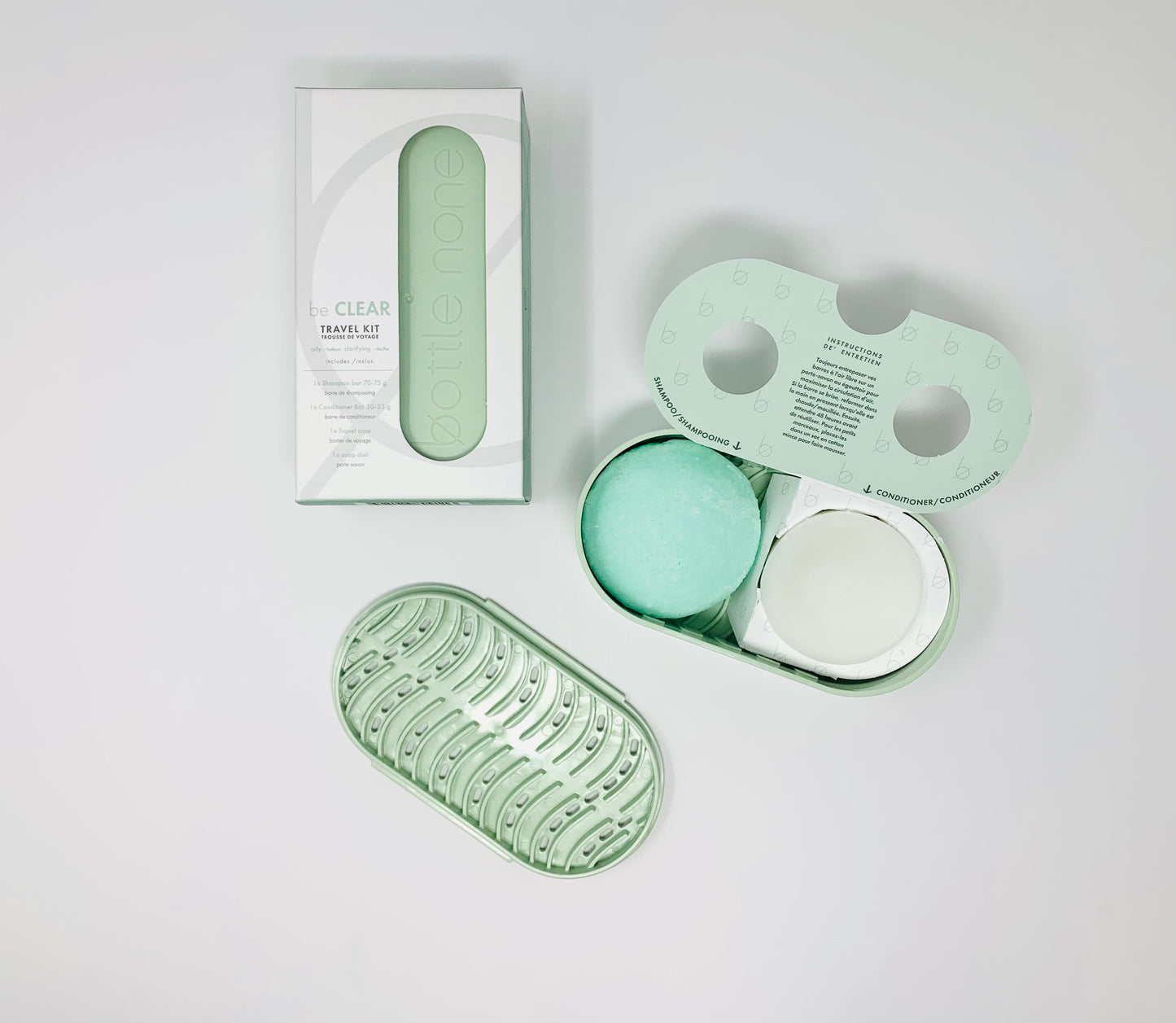 -DEEP CLEAN-be CLEAR Travel/Soap Dish Set